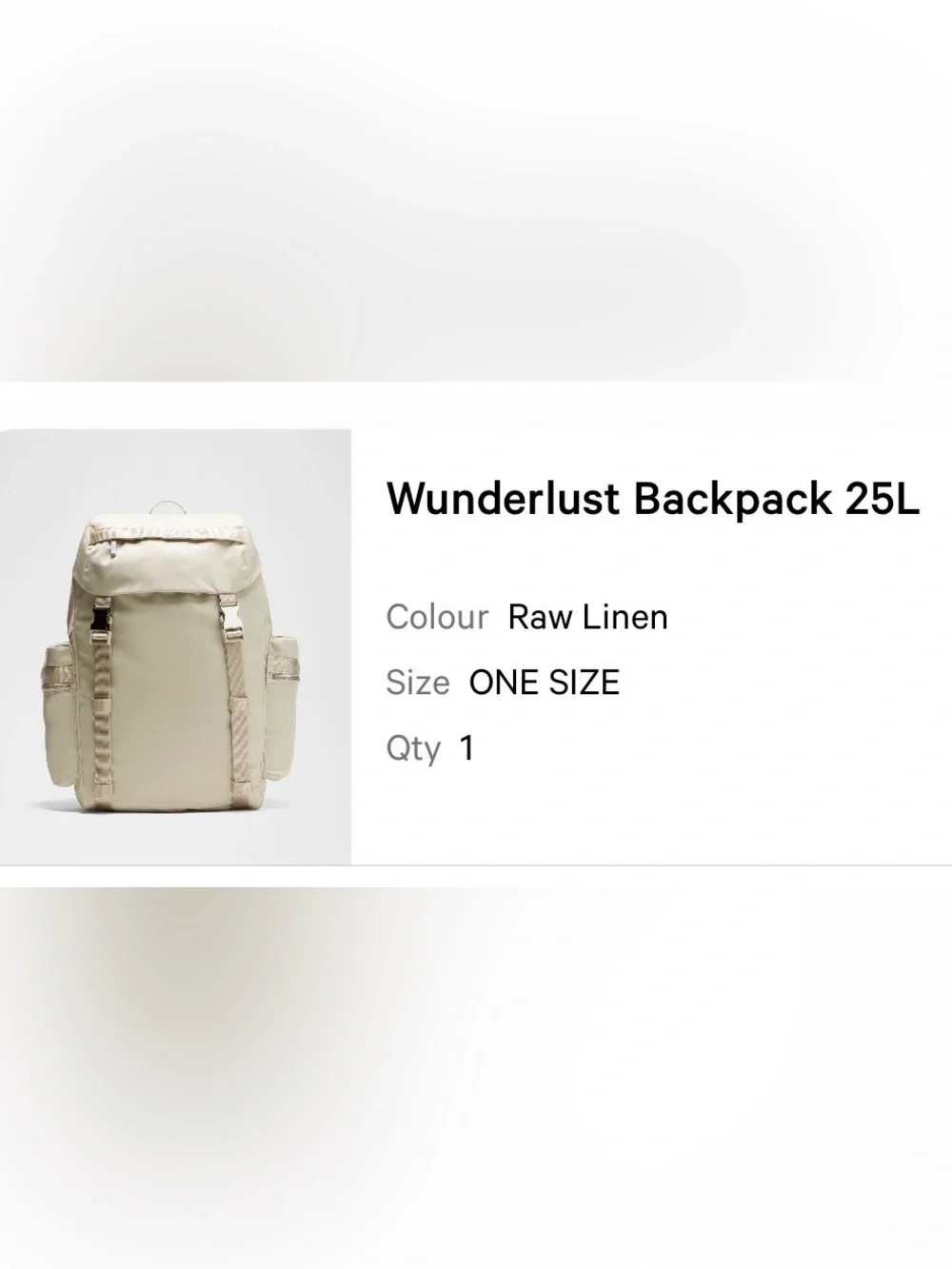 lululemon athletica Wunderlust Backpack 25L Raw Linen color